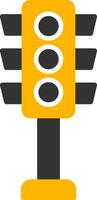 Colored Train Signal Light Glyph Two Color vector
