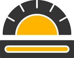Straight Ruler Measurement Glyph Two Color vector