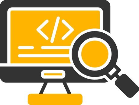 Peer Code Review Window Glyph Two Color vector