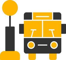 Daily Commuter Bus Glyph Two Color vector