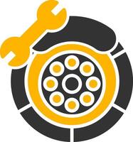 Brake Function Check Glyph Two Color vector