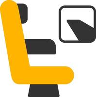Convenient Aisle Seat Position Glyph Two Color vector