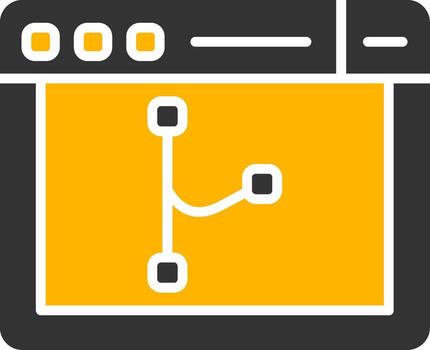 Code Merge Branch Tool Glyph Two Color vector