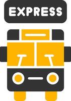 Express Route Bus Glyph Two Color vector