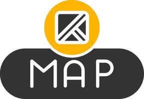 View Map Button Glyph Two Color vector