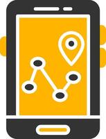 Satellite GPS Navigation Icon Glyph Two Color vector