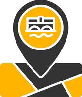 River Bridge Crossing Location Glyph Two Color vector