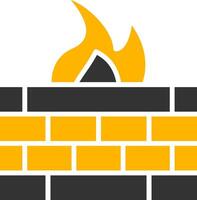 Enabled Personal Network Firewall Glyph Two Color vector