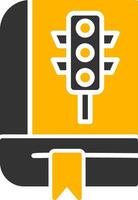 Basic Traffic Rules Book Glyph Two Color vector