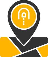 Road Tunnel Entry Marker Glyph Two Color vector