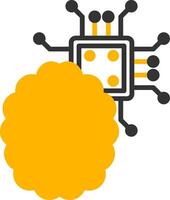 Artificial Intelligence Brain Glyph Two Color vector