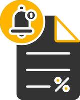 Loan Notification Alert Bell Glyph Two Color vector