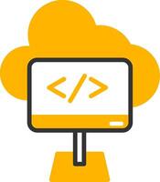 Subscription Based Cloud Application Glyph Two Color vector