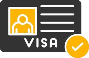Travel Visa Verification Glyph Two Color vector