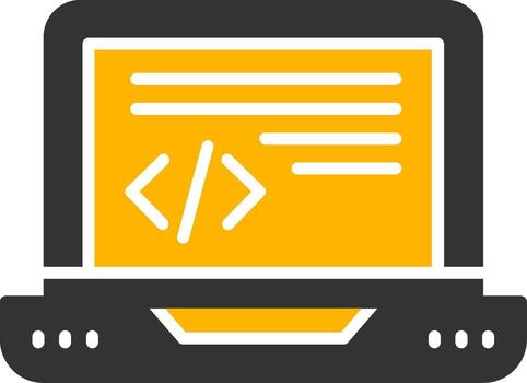 Text Based Code Editor Glyph Two Color vector