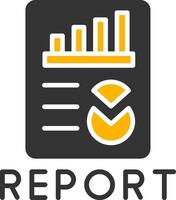 Executive Report Summary Glyph Two Color vector