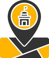 Hindu Temple Map Marker Glyph Two Color vector