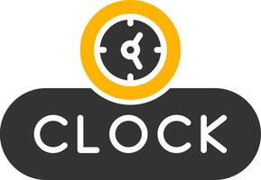 View Clock Button Glyph Two Color vector