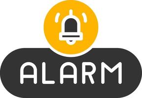 Set Alarm Button Glyph Two Color vector