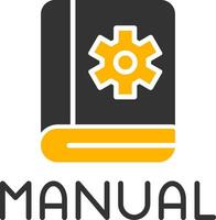 Instruction Manual Reference Glyph Two Color vector
