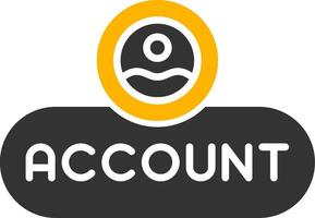 Manage Account Button Glyph Two Color vector