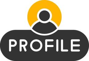 View Profile Button Glyph Two Color vector