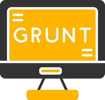 Grunt JS Task Runner Glyph Two Color vector