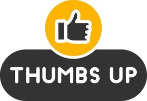 Thumbs Up Feedback Button Glyph Two Color vector
