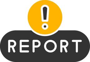 Report Issue Button Glyph Two Color vector
