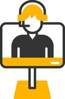 Voice Enabled Virtual Assistant Glyph Two Color vector