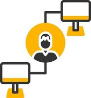 Real Time OnGlyph Collaboration Glyph Two Color vector