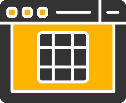 css cuadrícula diseño sistema glifo dos color vector