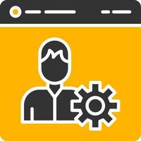 CRM Based Client Management System Glyph Two Color vector