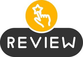 Leave Review Button Glyph Two Color vector