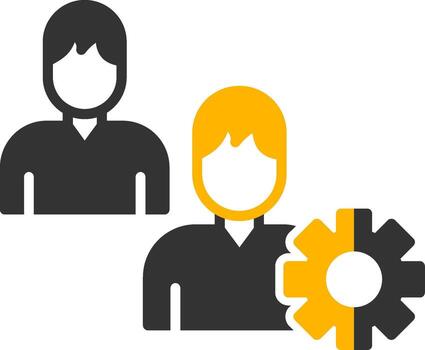 Cloud Based Sales CRM Software Glyph Two Color vector