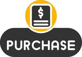 Complete Purchase Button Glyph Two Color vector