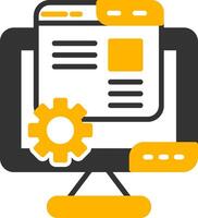 Automated Blog Content Management Glyph Two Color vector