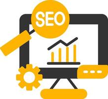 Optimized Website SEO Strategy Glyph Two Color vector