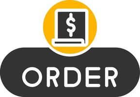 Place Order Button Glyph Two Color vector