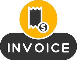 View Invoice Button Glyph Two Color vector