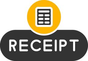 View Receipt Button Glyph Two Color vector