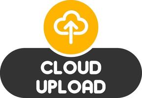 Cloud Upload Icon Button Glyph Two Color vector