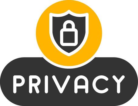 View Privacy Button Glyph Two Color vector