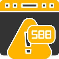 Error 588 Rate Limiting Proxy Glyph Two Color vector