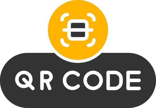 escanear qr código botón glifo dos color vector