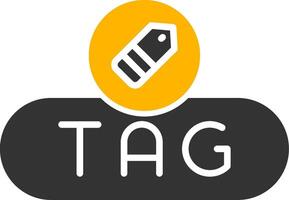 Apply Tag Button Glyph Two Color vector