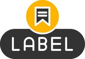 Add Label Button Glyph Two Color vector