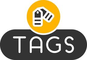 Manage Tags Button Glyph Two Color vector