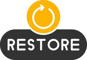 Restore File Button Glyph Two Color vector