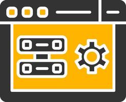 Server Side Rendering Process Glyph Two Color vector